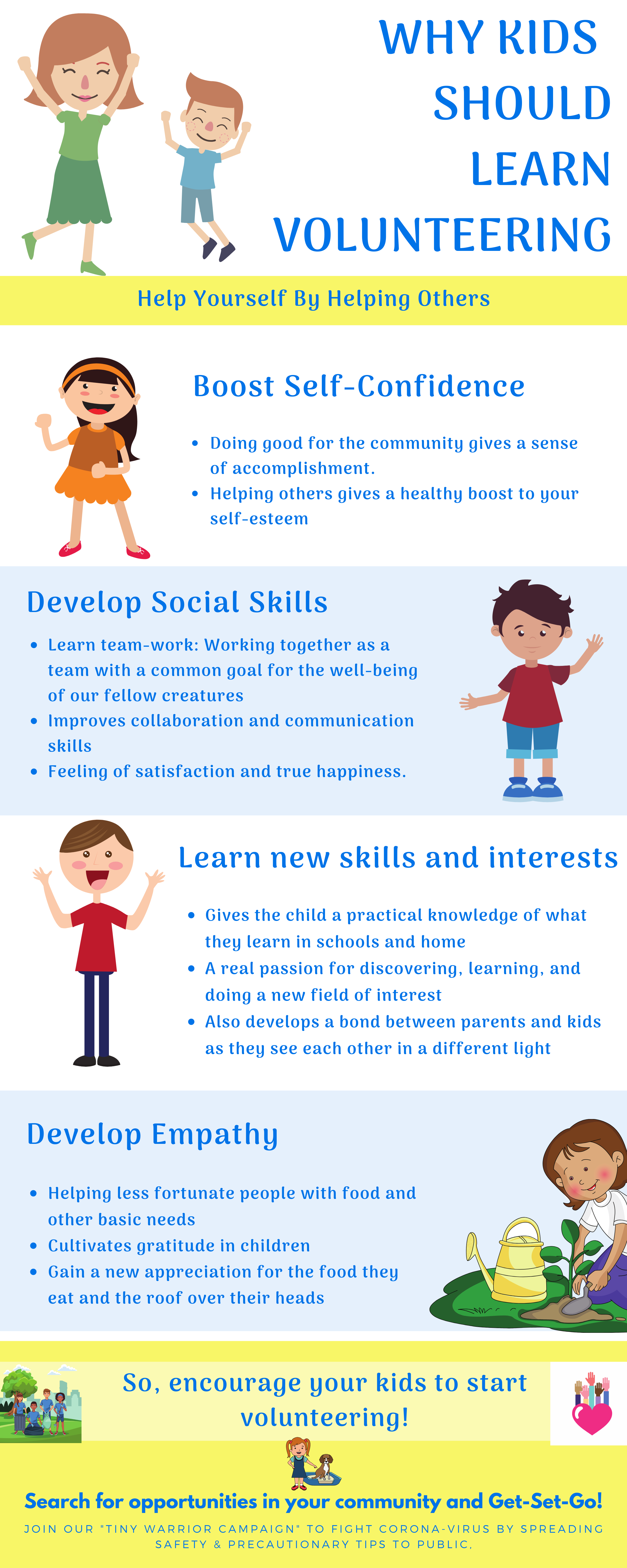 Volunteering and its benefits in kids